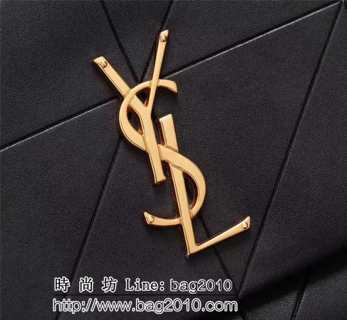YSL聖羅蘭 新款 原版皮拼接黑色鏈條單肩斜挎包 26825 YAS1144